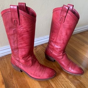 FRYE Boots Carson Pull-On Red Size 8